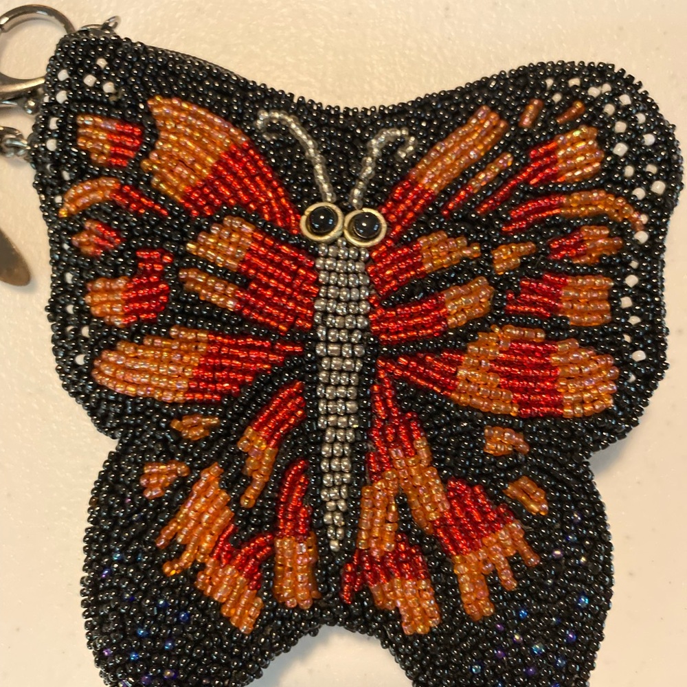Mary Frances “Butterfly Kisses” Beaded Butterfly Pouch- CP- S891 - Picture 2 of 7